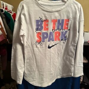 Nike Kids White 'Be The Spark' Long Sleeve Tee